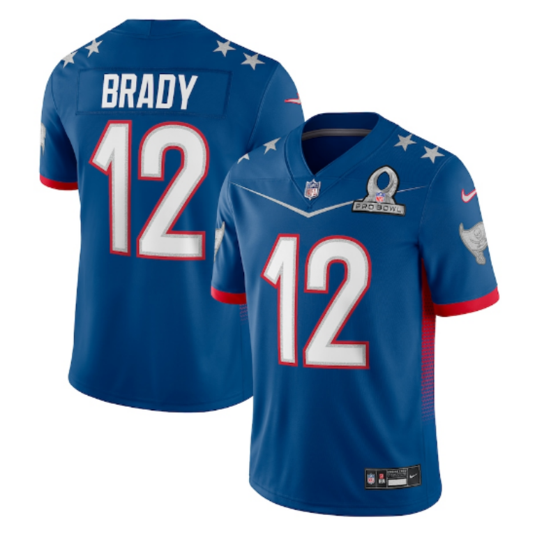 2022 Men New England Patriots #12 Tom Brady Nike blue Pro bowl Limited NFL Jersey